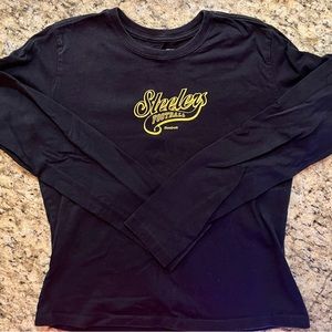 Steelers Medium Long Sleeve Black Top